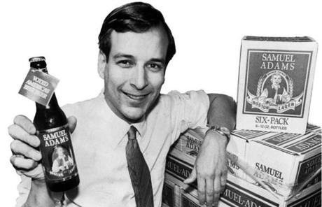 Jim Koch, Boston Beer Co. founder, struck a classic pose in 1997 with Samuel Adams beer.
